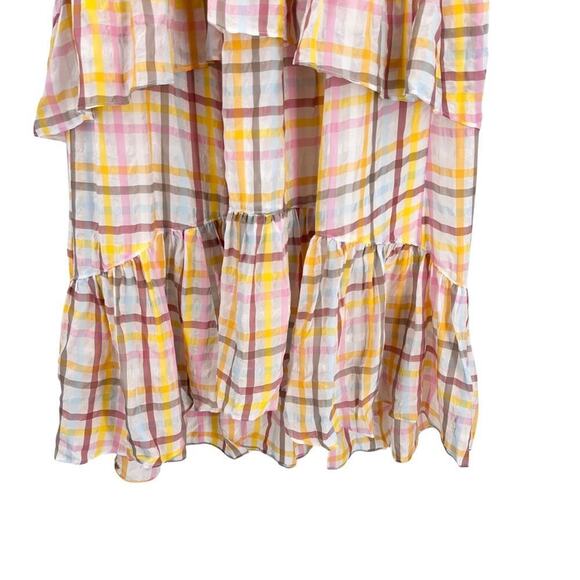 NEW Cinq A Sept Astor Tiered Plaid-print Midi Dress Sz 6 - Picture 6 of 12